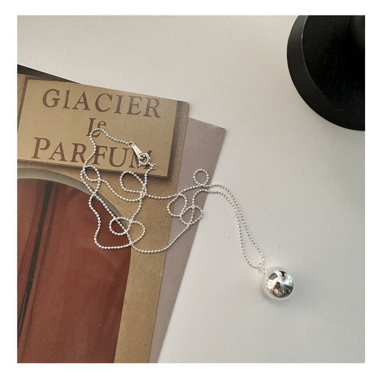 Sterling Silver Round Ball Long Necklace